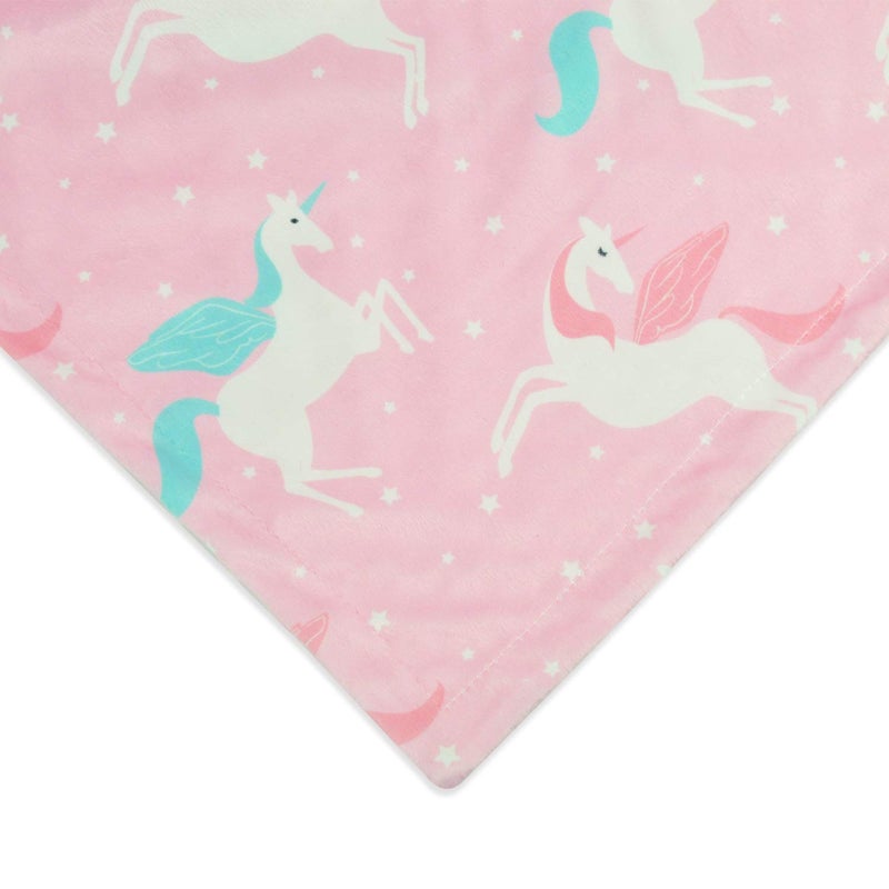 BORITAR Unicorn Baby Blanket for Girls Soft Minky with Double Layer Dotted Backing Ultra Soft and Cute Kids Blanket for Toddler Bed, 30 x 40 Inch Pink - Image 3